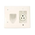 Cmple CMPLE 523-N Wall plate- Recessed Low Voltage Cable Wall Plate WITH Recessed Power- White 523-N